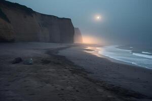 Dark Foggy Beachscape photo