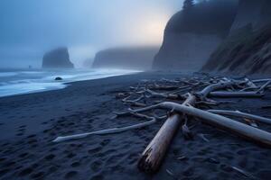Dark Foggy Beachscape photo