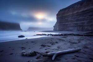 Dark Foggy Beachscape photo