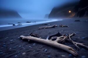 Dark Foggy Beachscape photo