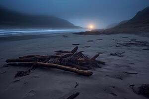 Dark Foggy Beachscape photo