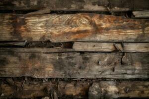 Deteriorated Wooden Planks Background Generative AI photo