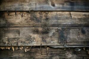 Deteriorated Wooden Planks Background Generative AI photo