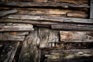 Deteriorated Wooden Planks Background Generative AI photo