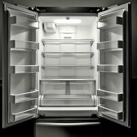 Empty Opened Refrigerator Generative AI photo