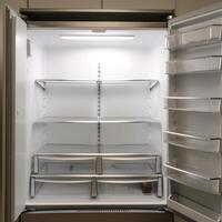 Empty Opened Refrigerator Generative AI photo