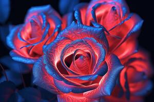 Futuristic Cybernetic Sci-Fi Roses Texture Background Generative AI photo