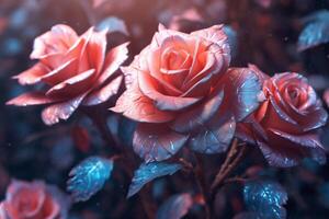 Futuristic Cybernetic Sci-Fi Roses Texture Background photo