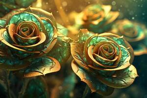 Futuristic Cybernetic Sci-Fi Roses Texture Background photo