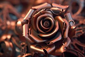 Futuristic Cybernetic Sci-Fi Roses Texture Background photo