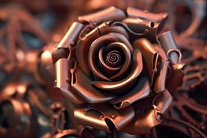 Futuristic Cybernetic Sci-Fi Roses Texture Background Generative AI photo