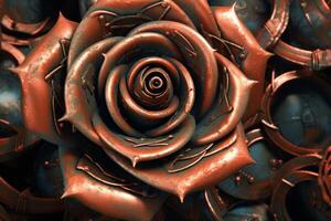 Futuristic Cybernetic Sci-Fi Roses Texture Background Generative AI photo