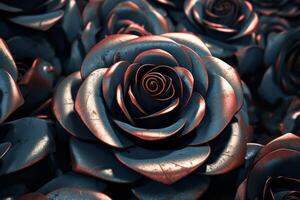 Futuristic Cybernetic Sci-Fi Roses Texture Background Generative AI photo