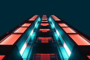 Glowing Otherwordly Architecture Design Photo Generative AI