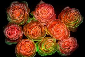 Glowing Rose Texture Background Generative AI photo