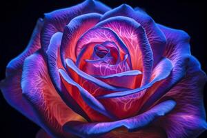 Glowing Rose Texture Background Generative AI photo