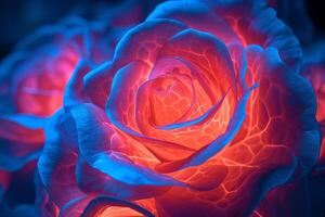 Glowing Rose Texture Background Generative AI photo