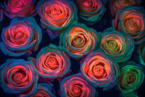 Glowing Rose Texture Background Generative AI photo