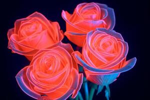 Glowing Rose Texture Background Generative AI photo