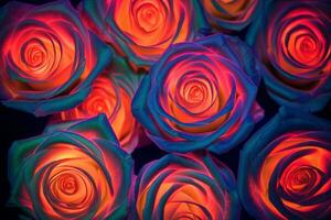 Glowing Rose Texture Background Generative AI photo