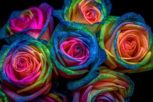 Glowing Rose Texture Background Generative AI photo