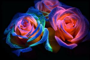 Glowing Rose Texture Background Generative AI photo