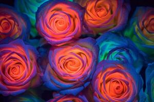 Glowing Rose Texture Background Generative AI photo