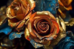 Golden Roses Texture Backgroud photo