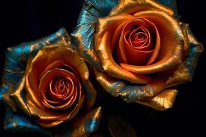 Golden Roses Texture Backgroud photo