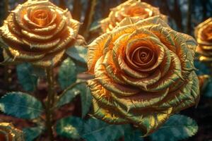 Golden Roses Texture Backgroud photo