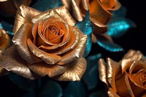Golden Roses Texture Backgroud photo