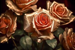Golden Roses Texture Backgroud photo