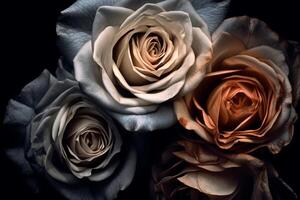 Gritty Roses Texture Background Generative AI photo