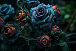 Gritty Roses Texture Background Generative AI photo