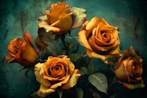 Gritty Roses Texture Background Generative AI photo