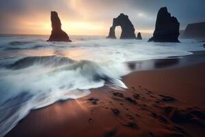 Waves Splashing on a Scenic Beachscape photo