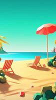 Low-Poly Summer Beachscape photo