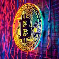 Neon Bitcoin Background photo