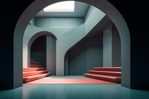 Otherworldly Minimalist Architecture Design Photo Generative AI