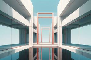 Otherworldly Minimalist Architecture Design Photo Generative AI