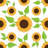 Sunflower seamless pattern. Vector illustration, Collection decorative floral design elements