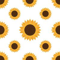 Sunflower seamless pattern. Vector illustration
