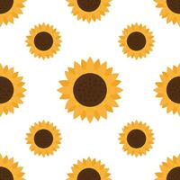 Sunflower seamless pattern. Vector illustration