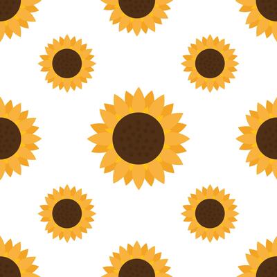 Sunflower seamless pattern. Vector illustration