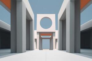 Otherworldly Minimalist Architecture Design Photo Generative AI