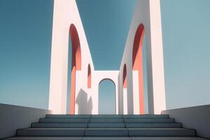 Otherworldly Minimalist Architecture Design Photo Generative AI