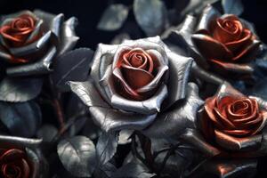 Platinum Rose Texture Background Generative AI photo