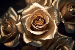 Platinum Rose Texture Background Generative AI photo