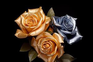 Platinum Rose Texture Background Generative AI photo