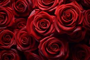 Red Roses Texture Background Generative AI photo